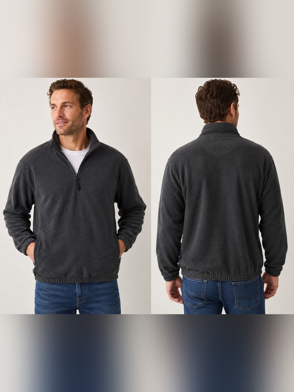 Croft & Barrow Men's Long Sleeve 1/4 Zip Sweatshirt Size M #M-39